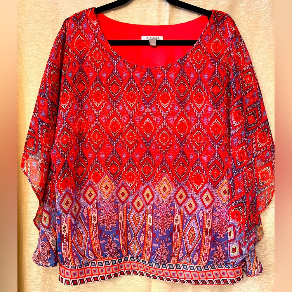 Dressbarn short sleeve  flowy blouse sz. XL